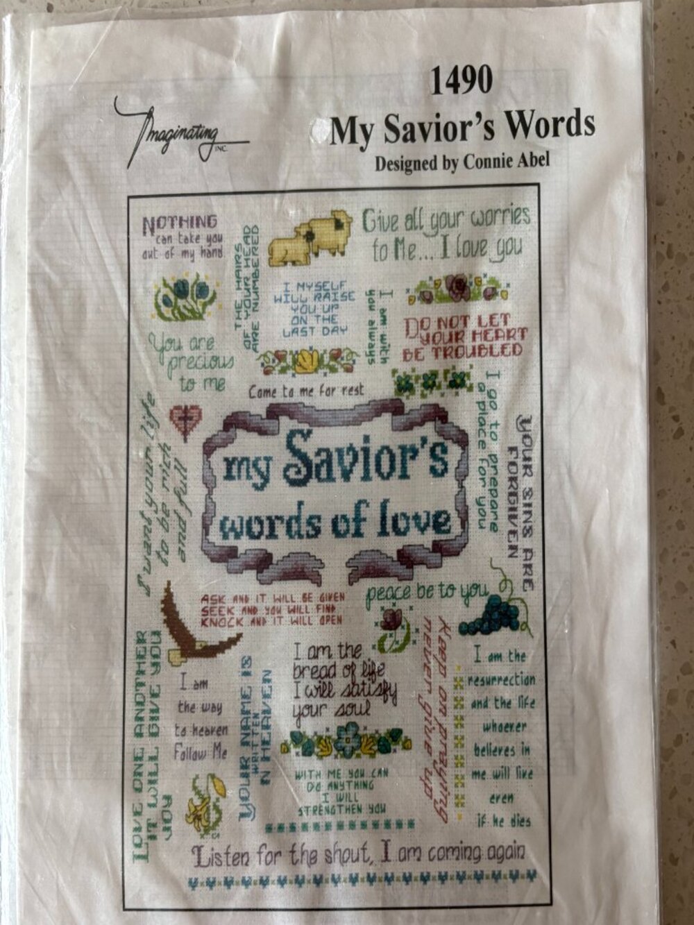 Imaginating Cross stitch kit, My Savior's Words